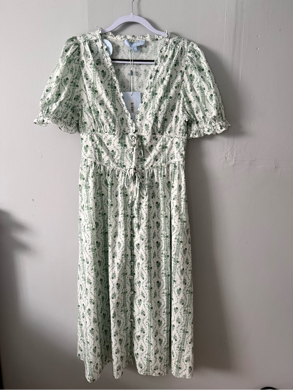 Hill House Sabrina Dress Green Vine Stripe Cotton - Picture 1 of 10